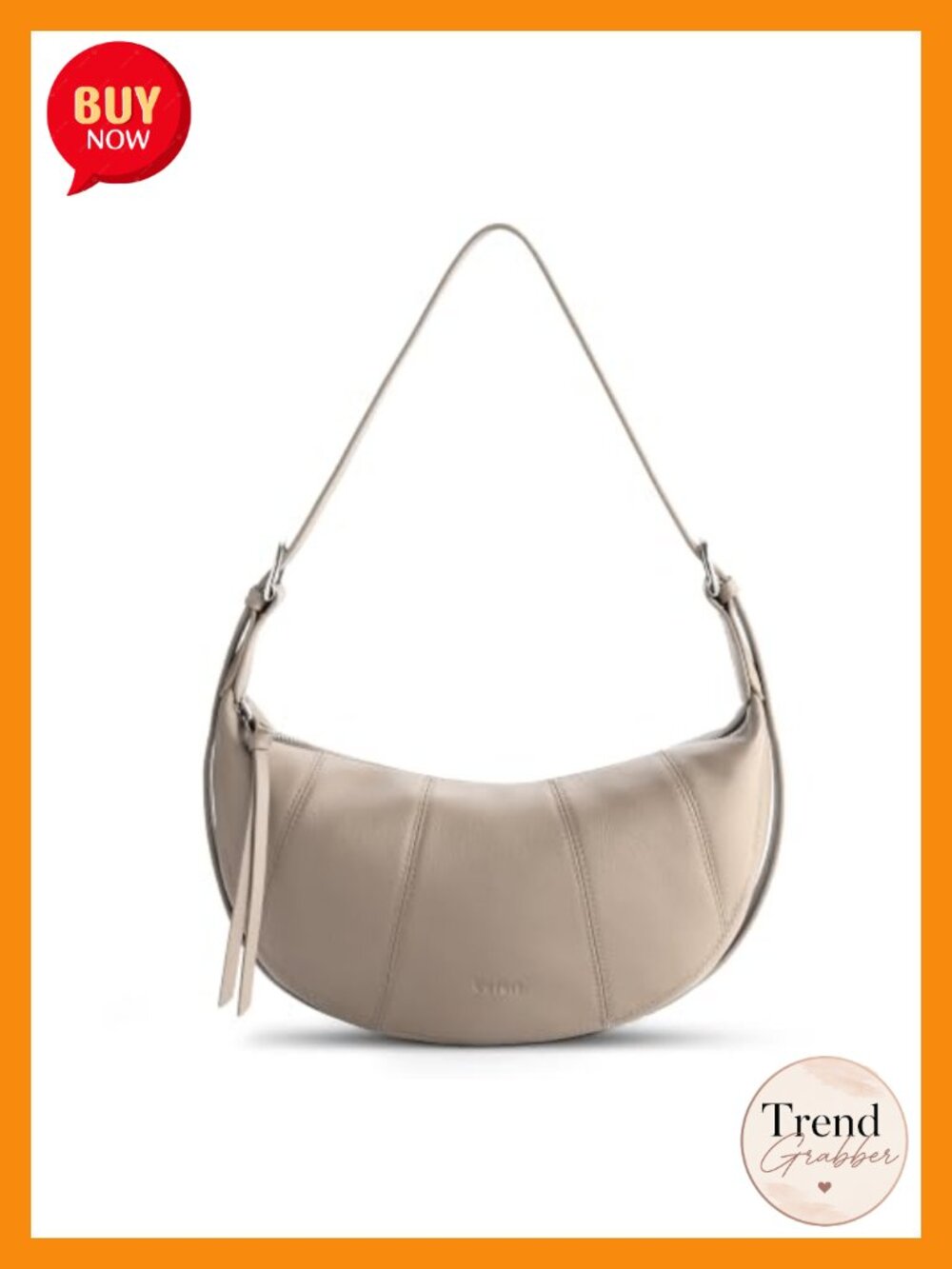 Genuine Leather Crescent Crossbody Bag RFID Blocking Sling Purse